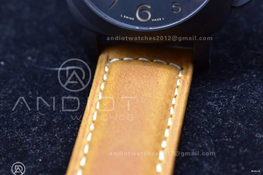 Real Asso Clone O PAM441 Brown Ceramic on SBF Strap Best Edition 1:1 P.9001 Super 0316